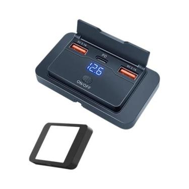 Imagem de Adaptador De Tomada USB C Duplo PD Para Carro, Barco, RV, Caminhão, Ca