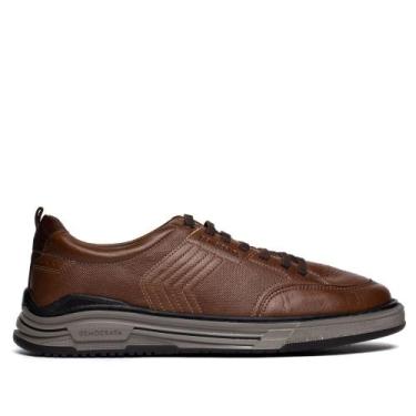 Imagem de Sapatênis Masculino Democrata Dylan Couro Marrom, Marrom, 40