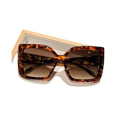 Imagem de Óculos De Sol Quadrados Oversized Da Moda Com Lentes Gradientes Estamp