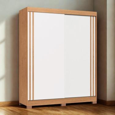 Imagem de Guarda Roupa Solteiro Flex Ripado 2 Portas de Correr com Pes Ruda Moveis Castro