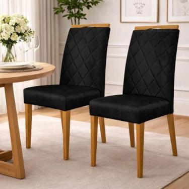 Imagem de Kit 2 Cadeiras De Jantar Estofadas Madeira Maciça Multimóveis Cr15016 