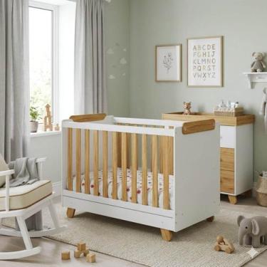 Imagem de Berço Multifuncional Pingo 4 em 1 100% MDF Moveis Peroba -, Branco Amê