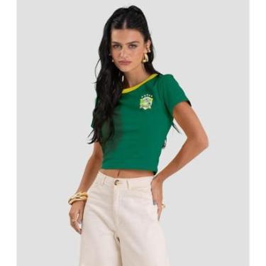 Imagem de Blusa Feminina em Cotton Leve Brasil Dianna Verde-Feminino