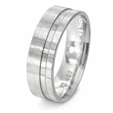 Imagem de Aliança em Prata 925 com Friso Polido - Design Exclusivo - Justino Rib