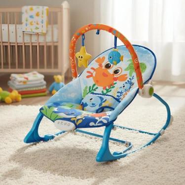 Imagem de Cadeirinha Descanso Bebê Vibratória Musical e Ruido Branco Com Arco De