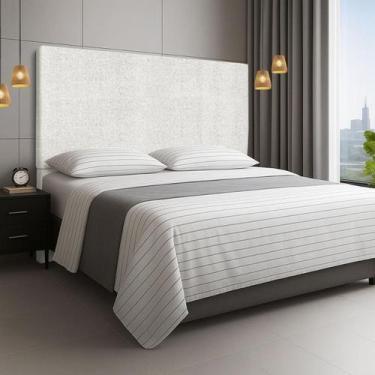 Imagem de Cabeceira Lisa Estofada 160 cm Para Cama Box Queen Linho - Clique Chiq