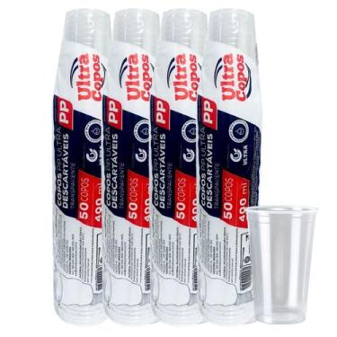 Imagem de Copo 400ml ultra descartavel plástico pp liso 200 unid - Ultra copos