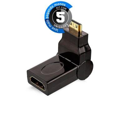 Imagem de Kit com 5 Adaptador 90 Graus Mini HDMI para HDMI - CIRILO CABOS