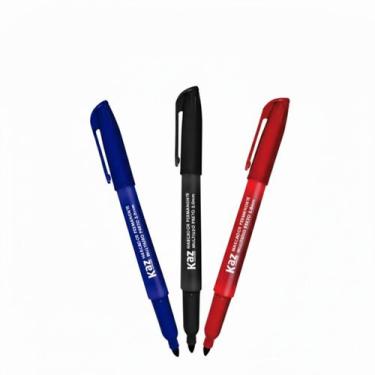 Imagem de Kit Pincel Marcador Caneta Permanente Multiuso Azul Preto Vermelho - K