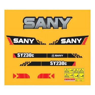 Imagem de Kit Adesivos UV Compatível Escavadeira Sany SY230C - SPTS