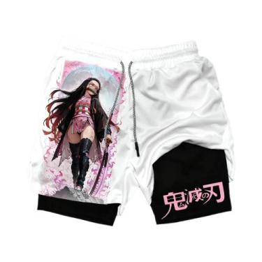 Imagem de Shorts Esportivos 2 Em 1 De Camada Dupla Para Verão, Fitness, Natação 