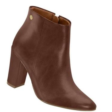Imagem de Bota Vizzano 3105.100 Social Cano Curto Feminina, Cafe, 37