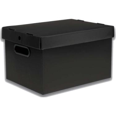 Imagem de Caixa Organizadora Prontobox Preto 560X365X300 XG - Polycart