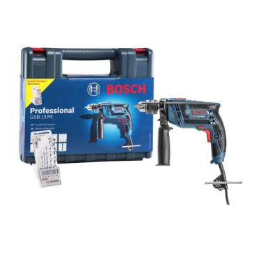 Imagem de Furadeira de Impacto Bosch GSB 13 RE 650W com Maleta + Kit Brocas, 220