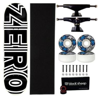Imagem de Skate Zero Maple Profissional 8.0 Roda Next Abec 15 Black Cor:Preto+Az