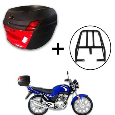 Imagem de Baú 34 litros Awa Proos com Bagageiro para YBR 125 2000-2008, Vermelho