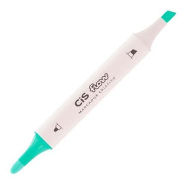 Imagem de Marcador Permanente CiS Flow Ponta Dupla - Cores Diversas, Turquesa