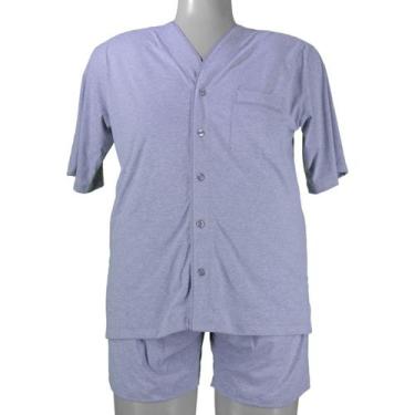 Imagem de Pijama Curto Aberto Candisani Tamanhos EG1 a EG6 - 518, Cinza mescla, 