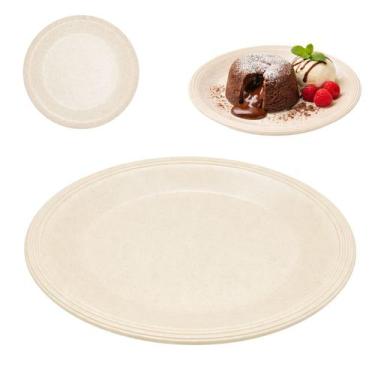 Imagem de Prato Bambu Resistente 20cm Sobremesa Premium - Lyor, Bege