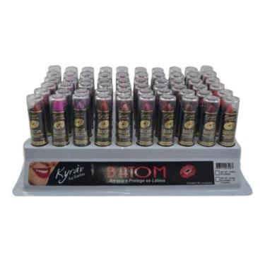 Imagem de Batom Cremoso kit C/10 unid kyrav box display atacado revenda makeup
