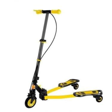 Imagem de Patinete Infantil Radical Frog New Amarelo Dobrável com Guidão Ajustável Até 60kg para Crianças DM Toys