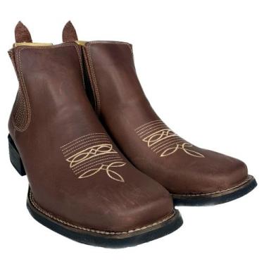 Imagem de Botina Bico Quadrado Masculina Cafe Dawson Lancamento, Marrom, 42