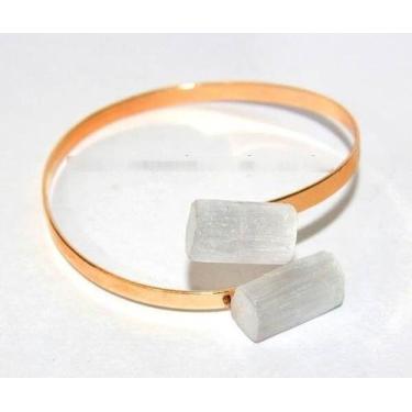 Imagem de Bracelete Ajustável Dourado de Selenita Natural - 05 Unidades para Rev