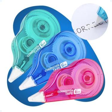 Imagem de Kit 3 Corretivo Em Fita 5mm x 6m Tape Branquinho Escolar - Hxt