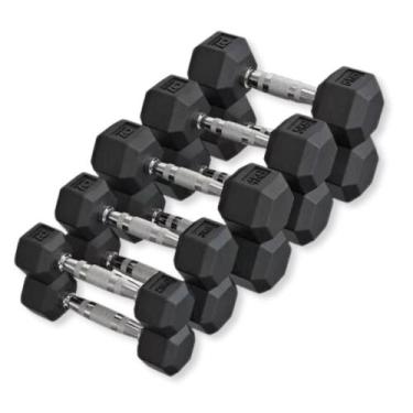 Imagem de Kit Halteres Sextavado pares 2,5kg a 6kg - D1Fitness