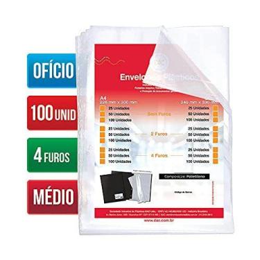 Imagem de Envelope Plastico Oficio 4Furos Medio 0,10Mm - DAC