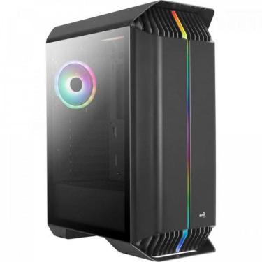 Imagem de Gabinete Gamer Gladiator Mid Tower Atx Vidro Temperado com 3 Fans Argb Preto Aerocool