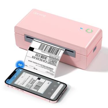 Imagem de Impressora térmica Bluetooth de etiquetas de envio Gloryang 4x6 rosa