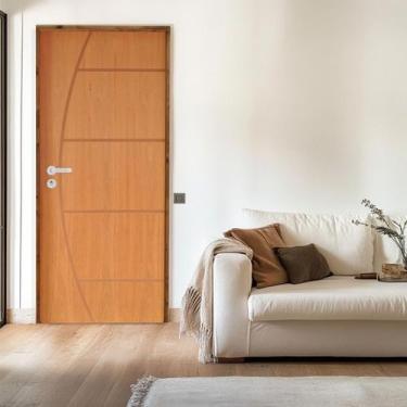 Imagem de Kit Porta de Madeira 210x82cm Batente 11cm Fechadura Stilo Belissima 6