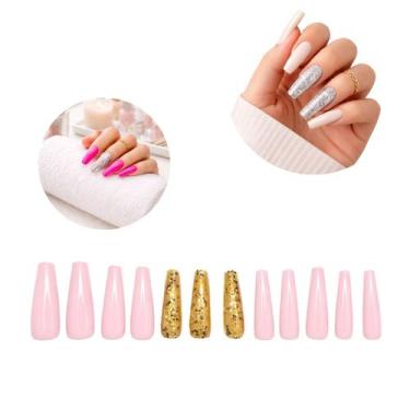 Imagem de Kit 12 Unhas Postiças Longas Premium Alta Durabilidade - Livre Atacado