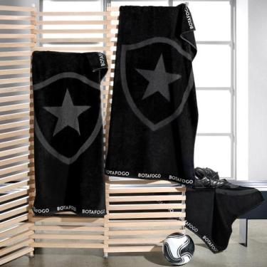 Imagem de Toalha Botafogo Oficial Buettner Jacquard 100% Algodão Aveludado Preto