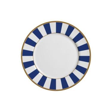 Imagem de Conjunto com 6 Pratos de Sobremesa Linha Stripe Azul 21cm Alleanza Cer