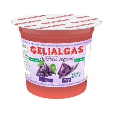 Imagem de Gelatina sabor uva totalmente vegana gelialgas c/ 140 gr - SEM MARCA