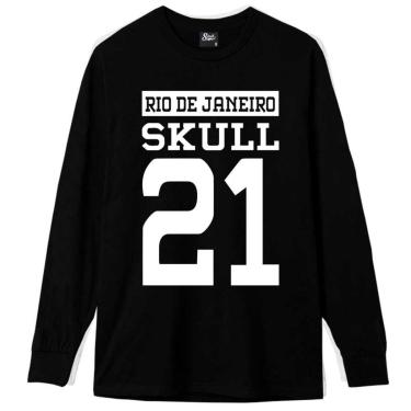 Imagem de Camiseta Manga Longa Skull 21 Masculina-Masculino