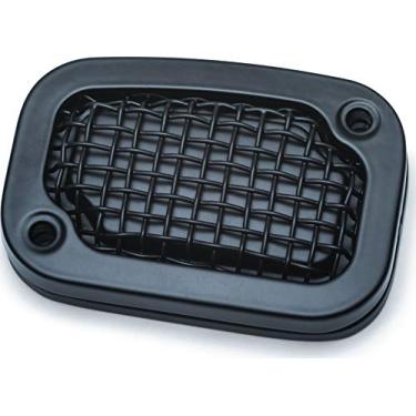 Imagem de Kuryakyn Acessório de realce de motocicleta 6537: Capa de cilindro mestre de freio de malha para motocicletas Harley-Davidson Softail 2015-19, preto acetinado