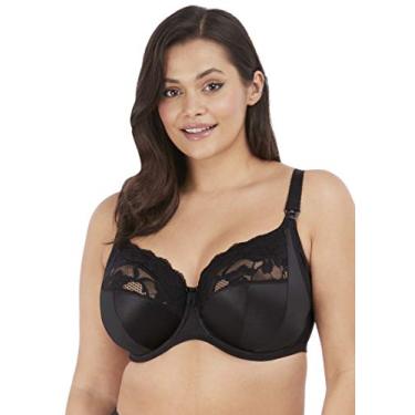 Imagem de Elomi Sutiã de amamentação feminino plus size Molly de renda com aro, Preto, 38HH