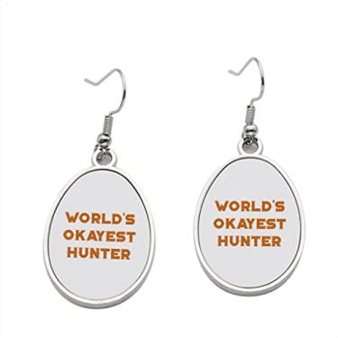 Imagem de Brinco World's Okayest Hunter – Brincos pendentes para meninas – Presente de festa de aniversário dos namorados, Metal, Sem pedras preciosas