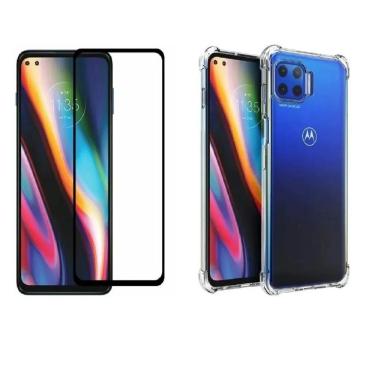 Imagem de Kit Capa Reforçada Antishock Tpu Motorola Moto G 5G Plus XT2075 + Película De Vidro 3D 5D 9D