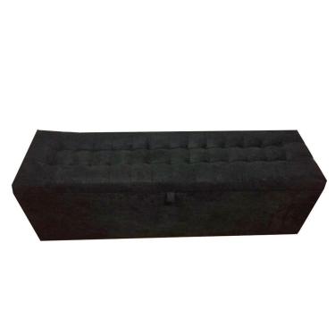 Imagem de Recamier Puff Baú Beira De Cama 1,38 100% Mdf - Preto
