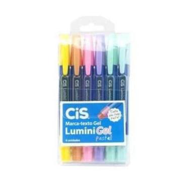 Imagem de Caneta Marca Texto Cis - Lumini Gel Pastel - 6 Cores