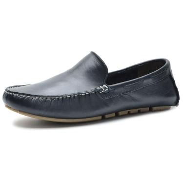 Imagem de Mocassim Casual Masculino Couro Solado Borracha Tressê