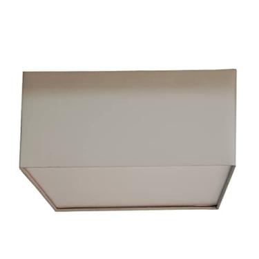 Imagem de Luminária Plafon Quadrado Cúpula em Tecido 30x30x15 Cor:Cinza6016