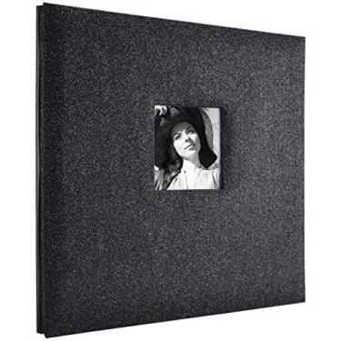 Imagem de MCS MBI Álbum de scrapbook de glitter diamante preto de 33,5 x 30,5 cm com páginas de 30,5 x 30,5 cm (860133), branco