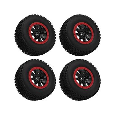 Imagem de 01 02 015 RC Short Course Truck Rubber Wheel, Short Course Truck Tires Anti Slip Excellent Grip Good Replacement for ZD Racing for HPI for Slash(red)