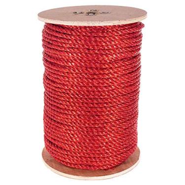 Imagem de Corda de polipropileno torcido com 3 fios West Coast Paracord - À prova d'água e flutua na água, Vermelho, 3/8 Inch x 300 Feet