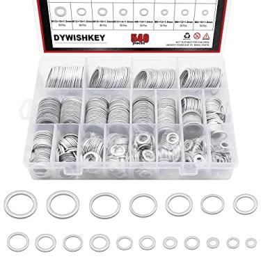 Imagem de DYWISHKEY 540 peças 18 tamanhos medidor automotivo óleo plugue de drenagem junta alumínio plano arruela kit sortido (M6 M8 M10 M12 M14 M16 M18 M20 M22 M24)